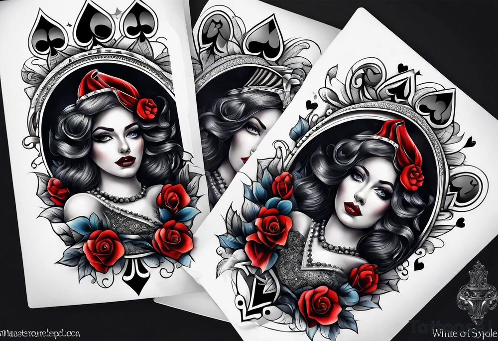 Queen Of Spades sleeve tattoo idea