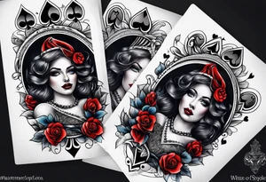 Queen Of Spades sleeve tattoo idea