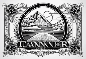 Tattoo that says tanner in script writing tattoo idea
