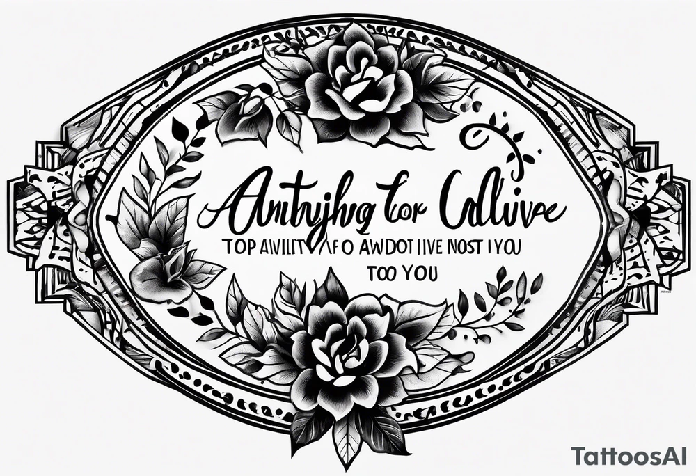 Simple quote tattoo with no picture 
that says, "anything or anyone that does not bring you alive is too small for you." tattoo idea