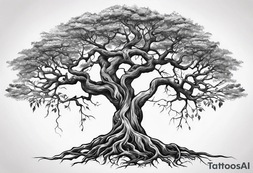 tree roots tattoo idea