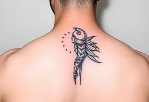 Realistic Valkyrie with helmet side profile tattoo idea