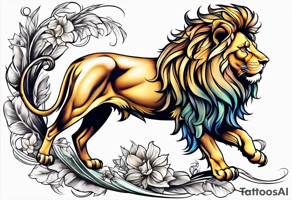 german lion tattoo idea