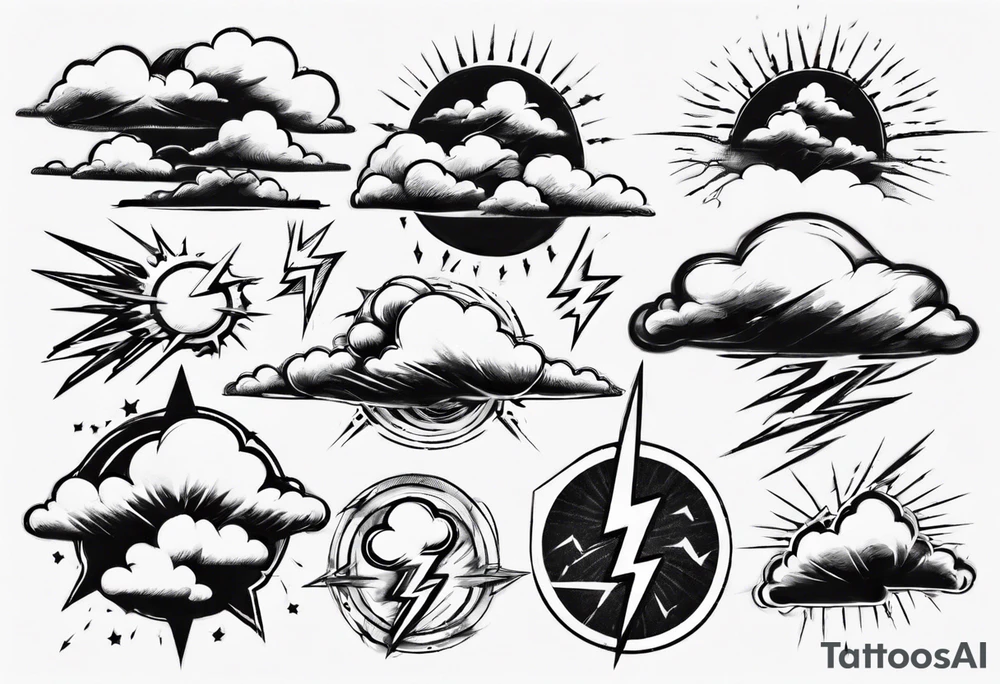 clouds and thunder tattoo idea