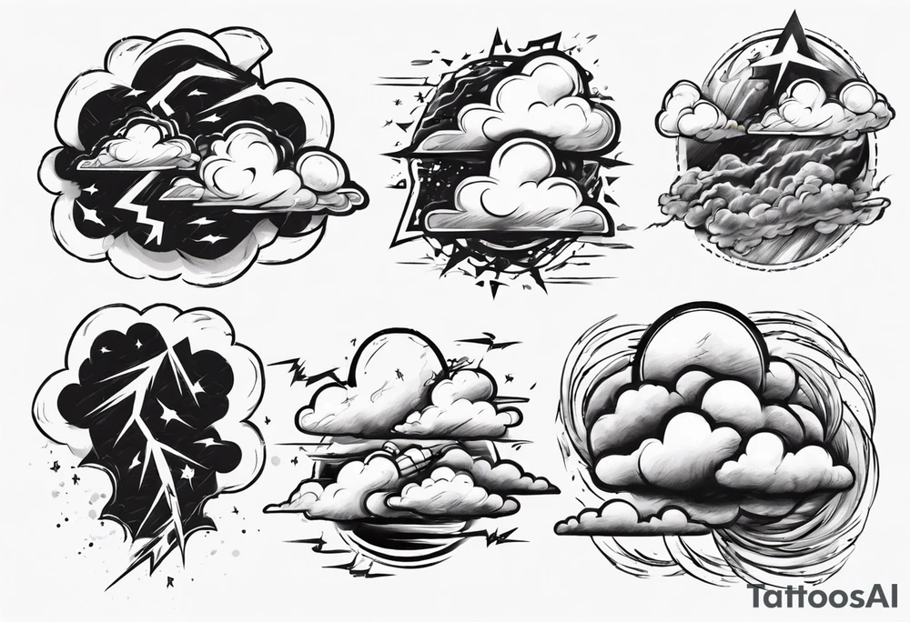 clouds and thunder tattoo idea