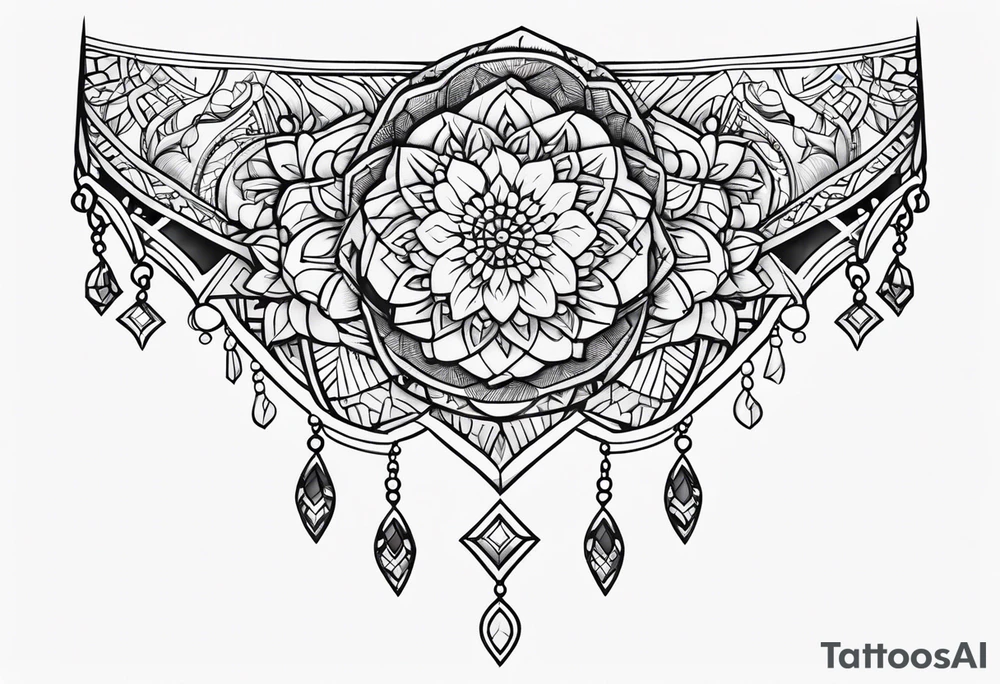 feminine ankle bracelet tattoo idea