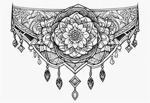 feminine ankle bracelet tattoo idea