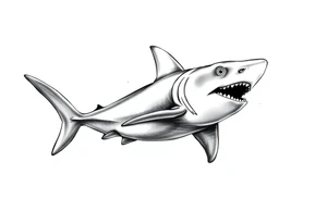 shark scuba diving tattoo idea