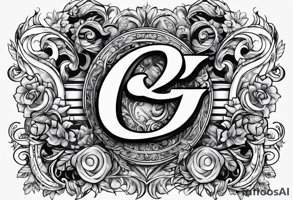 Gangly letter D and G put together tattoo idea