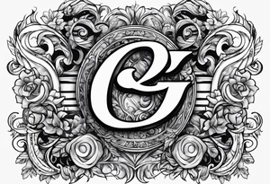 Gangly letter D and G put together tattoo idea