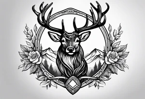 Western stag tattoo idea