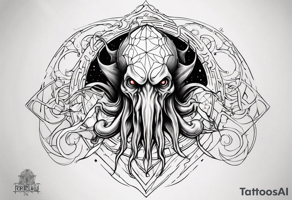 Cthulhu theme for forearm tattoo idea