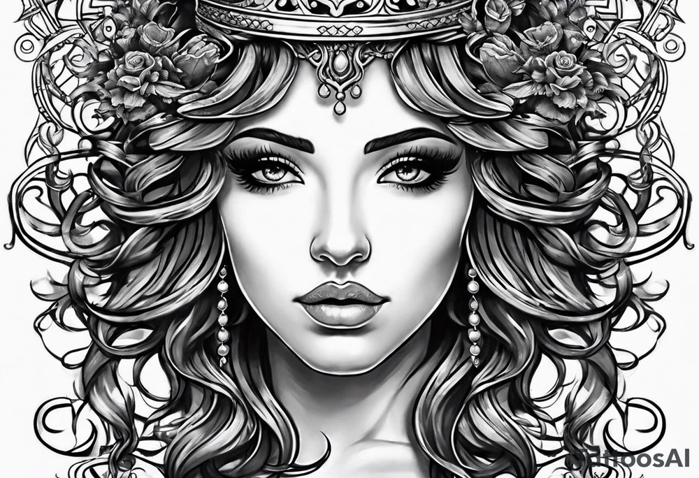 princess crown medusa tattoo idea