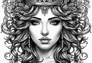 princess crown medusa tattoo idea
