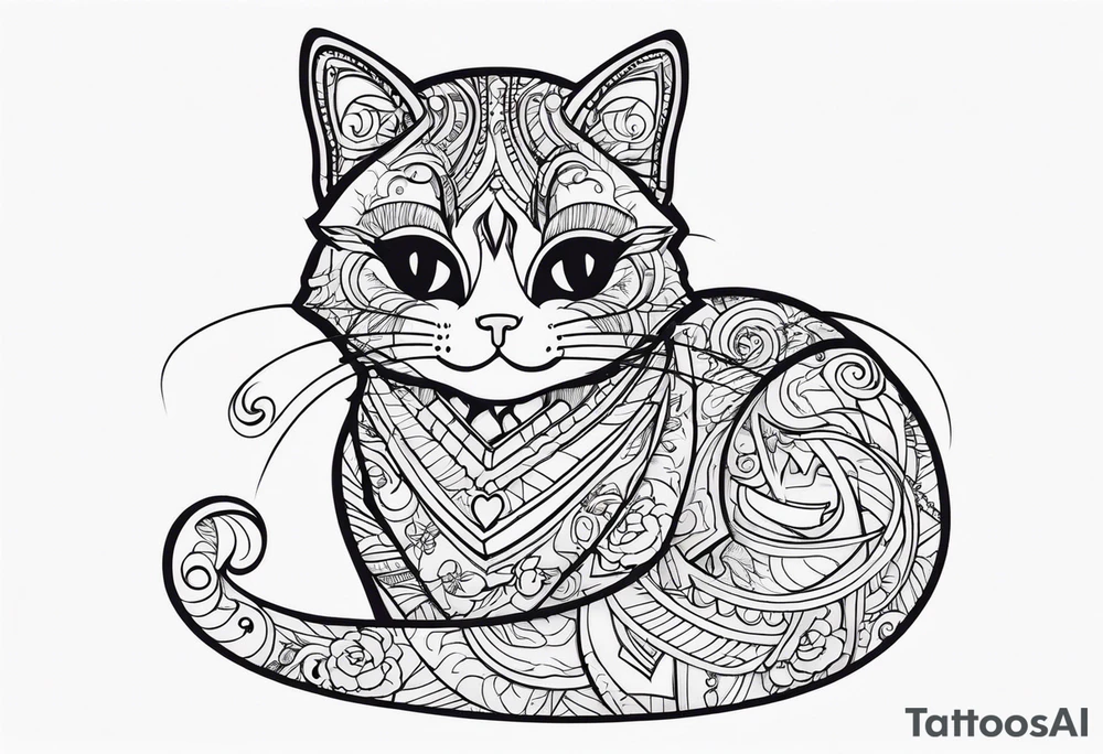 Black cat tattoo idea