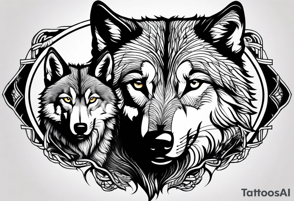 Wolfs and 4 cubs tattoo idea