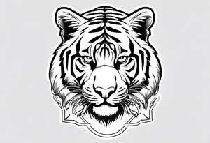Memorial piece including a tiger on forearm. Very minimalist design.
Make a place for lettering on top and bottom tattoo idea