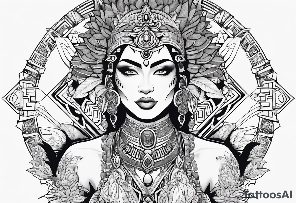 kali, alien goddess, valkrye, zenza, lotus, wing, pachamama, tattoo idea kali, alien goddess, valkrye, zenza, lotus, wing, pachamama, tattoo idea