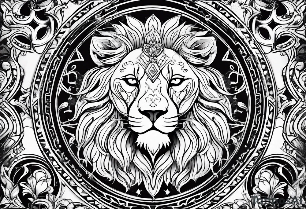 leo zodiac symbols tattoo idea