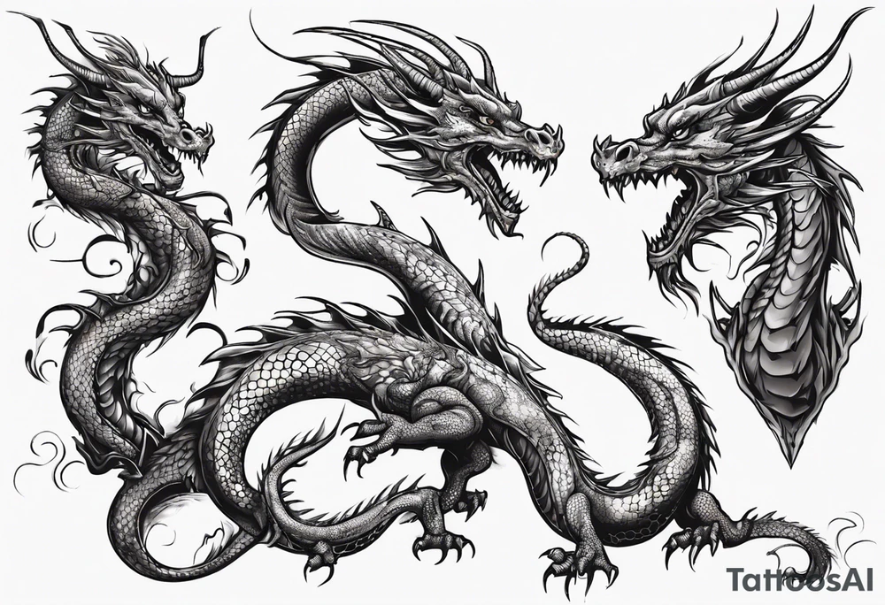 long body dragon tattoo idea