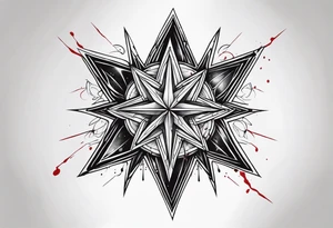 Star with blood tattoo idea