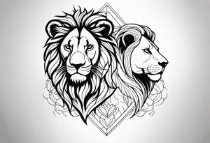 lion and lioness tattoo idea