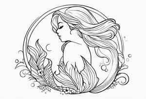 cute mermaid tattoo idea