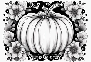 pumpkin with flowers tattoo idea