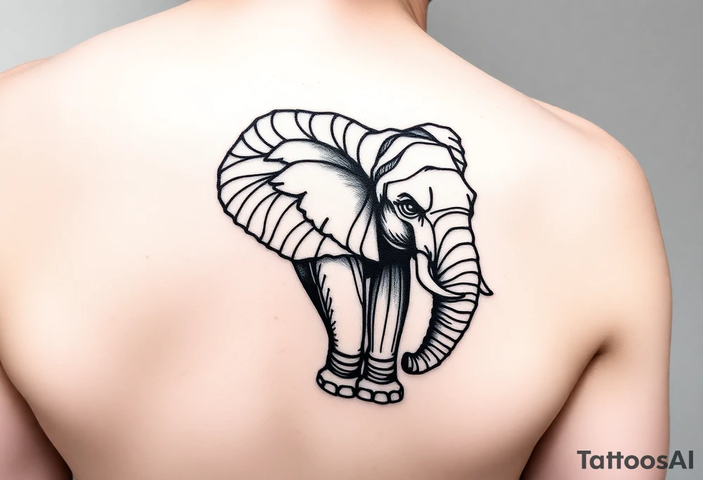 Elephant Mandela on shin women tattoo idea