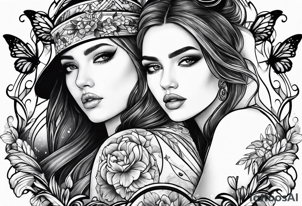 sibling tattoo 1 male 2 female tattoo idea