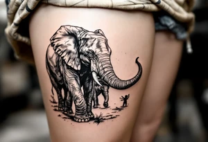 Elephant family tattoo idea