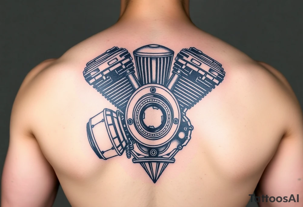 Motorcycle engine tattoo idea