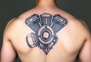 Motorcycle engine tattoo idea
