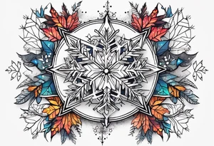 Constellation, animal, snowflake tattoo idea