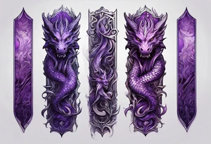 Purple eldritch dragon arm sleeve tattoo idea