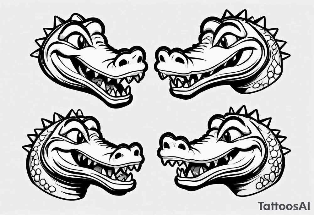cute cartoon aligator crying tattoo idea