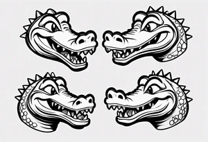 cute cartoon aligator crying tattoo idea