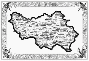 map of balearic   islands tattoo idea