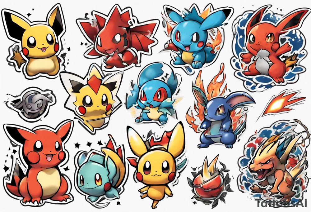 Pokemon sleeve tattoo idea