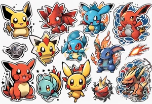 Pokemon sleeve tattoo idea