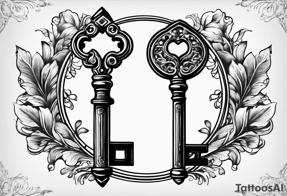 Simple vintage key for him, incorporate the letter a tattoo idea