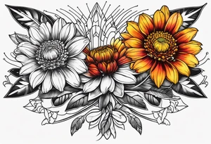 Indian blanket flower arrows tattoo idea