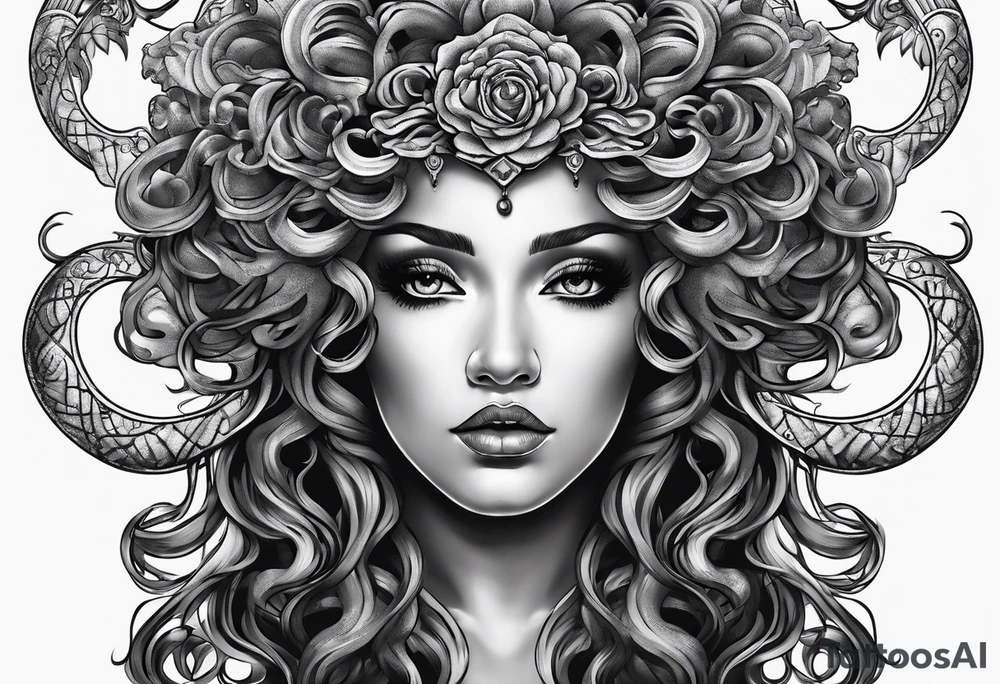 Medusa with no eyes o her face tattoo idea