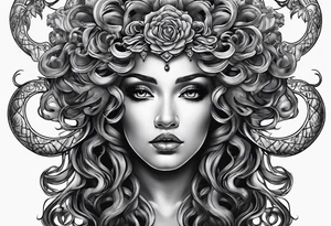 Medusa with no eyes o her face tattoo idea