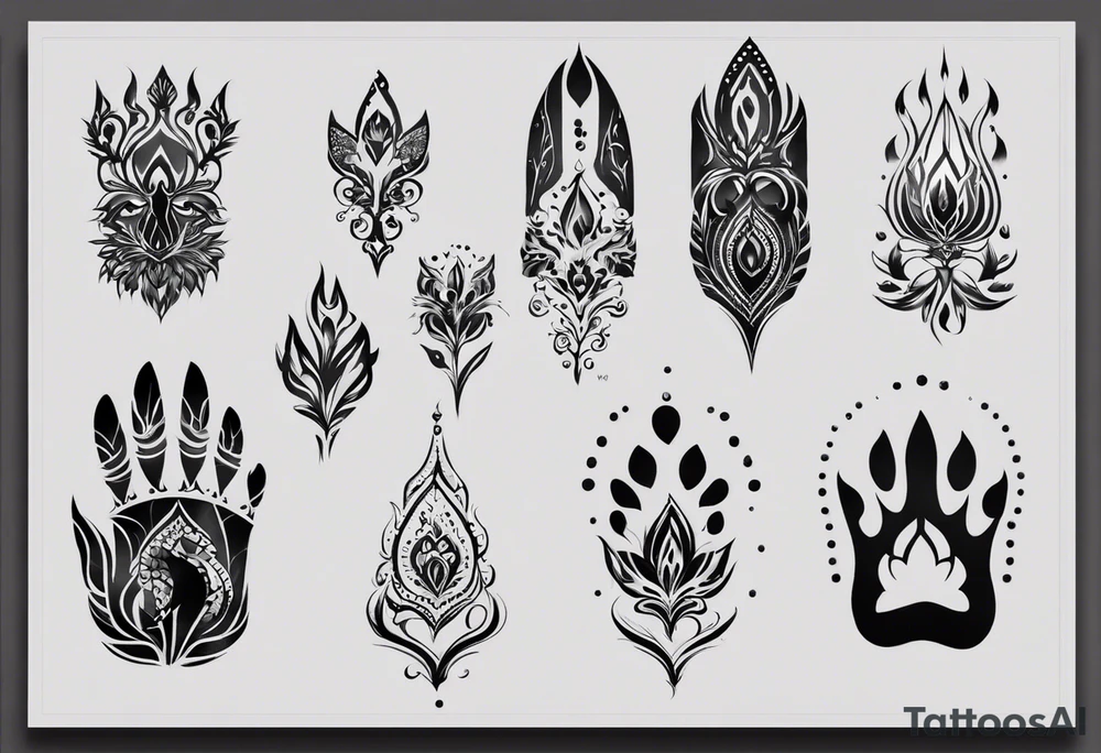 Hi. I want to make a tattoo sketch. The tattoo will be located on the inside of the forearm. starting from the wrist. The tattoo consists of important moments in my life. This is a cast of a cat's paw, COCC - the abbreviation of my girls, COVID-19 or corona, a minor car accident, BMW, a crossed out hemp leaf, can you tell me? tattoo idea