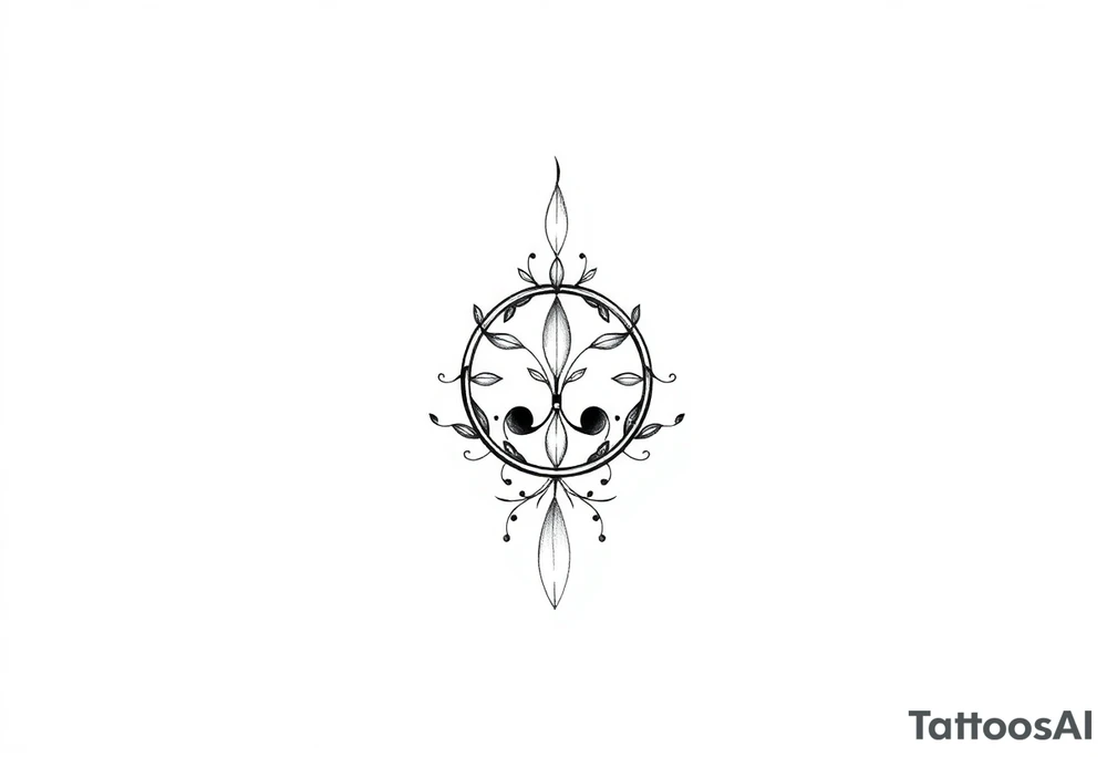 Unalome with breathe symbol tattoo idea