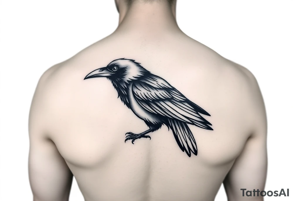 Geometric crow tattoo idea
