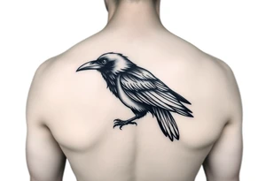 Geometric crow tattoo idea