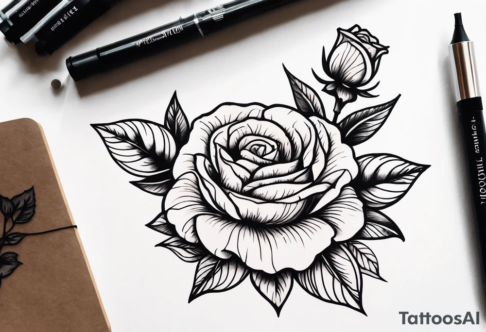 Zwei Rosen mit Leuchtturm tattoo idea