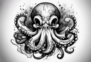 Octopus smoking cigar tattoo idea
